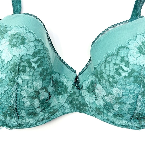 NWT Adore Me Jana Push Up Bra. Oil Blue/Mallard Green. Size 38D - Picture 2 of 8